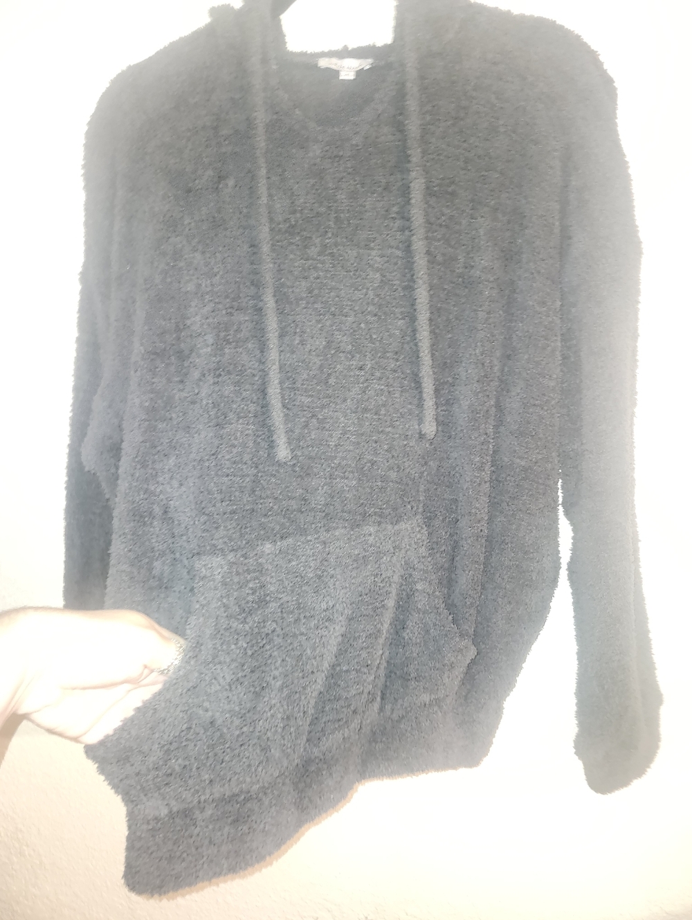 🩶EUC White Birch "Cozy Does It Hoodie" Ultra Soft Plush🥰 Charcoal🩶 Sz Medium - Picture 7 of 10